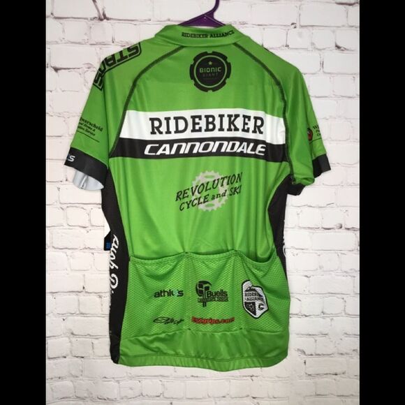 Athlos Cycling Jersey, Women's XL Full Zip Ridebiker Cannondale Green. - Picture 2 of 9